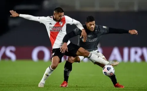 Atlético-MG x River Plate em campo pelo primeiro jogo das quartas de final da Copa Libertadores. (Foto: Getty Images)