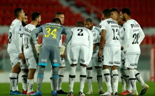 Jogadores do Santos unidos. Foto: Getty Images