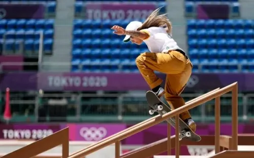 Pâmela Rosa em ação. Foto: Getty Images