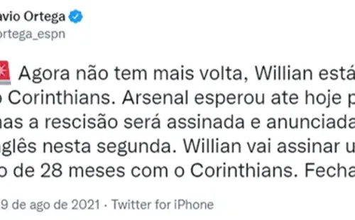 Informações do repórter Flávio Ortega (Foto: Reprodução/Twitter)