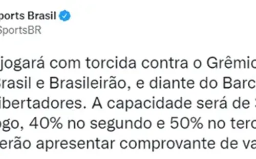 Publicação da TNT Sports (Foto: Reprodução/Twitter)