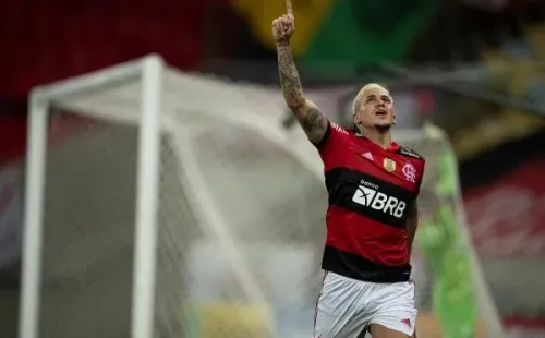 Pedro foi o autor do gol da vitória flamenguista no primeiro turno contra o Palmeiras. (Foto: Jorge Rodrigues/AGIF)