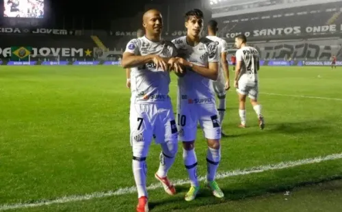 Sánchez e Pirani, do Santos, devem enfrentar o Bahia. Foto: Getty Images