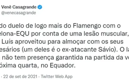 Informações do repórter Venê Casagrande (Foto: Reprodução/Twitter)