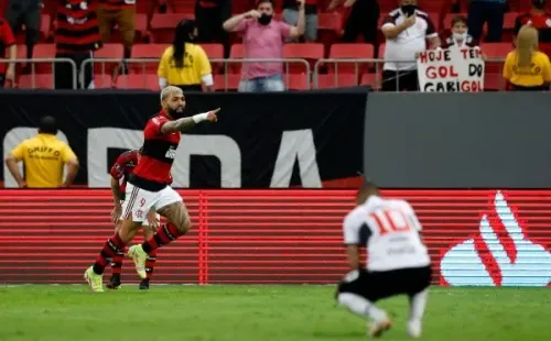 Gabigol comemorando gol na Libertadores. (Foto: Getty Images)