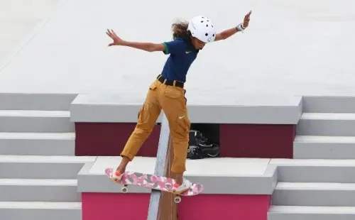 Rayssa Leal, que trouxe uma prata nas Olimpíadas de Tóquio, na categoria street de skate. (Foto: Getty Images)