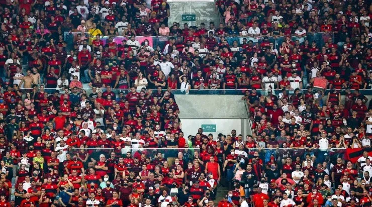 Torcedores do Flamengo nas arquibancadas do Maracanã (Foto: Getty Images)