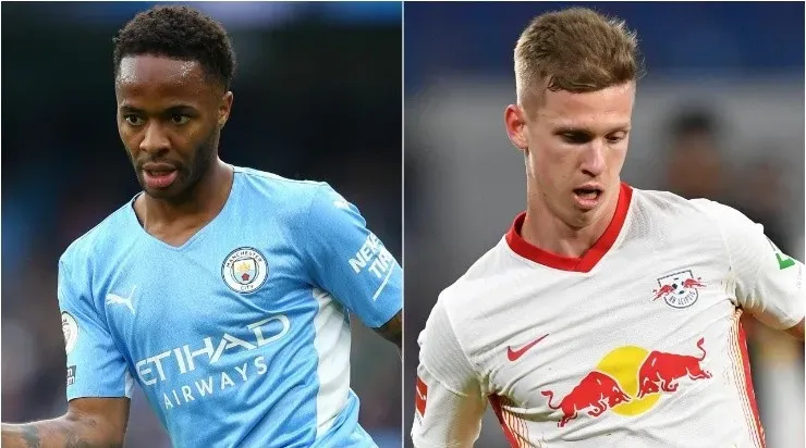 Sterling e Dani Olmo são os alvos do Barcelona (Foto: Getty Images)
