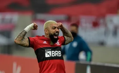RJ - Rio de Janeiro - 29/07/2021 - COPA DO BRASIL 2021, FLAMENGO X ABC - Gabriel Barbosa jogador do Flamengo comemora seu gol durante partida contra o ABC no estadio Maracana pelo campeonato Copa do Brasil 2021. Foto: Thiago Ribeiro/AGIF