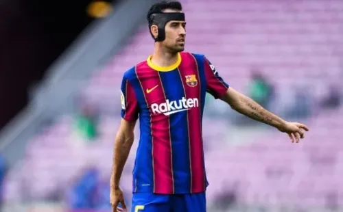 Busquets foi um dos destaques da vitória do Barcelona sobre o Celta de Vigo por 3 a 2 (Foto: Getty Images)