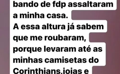 Foto:Reprodução/Instagram Oficial @rogerguedes23 – Róger Guedes confirma em rede social que teve a casa assaltada em Alphaville