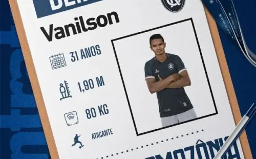 Divulgação/Clube do Remo – O Leão chegou a anunciar a contratação do jogador