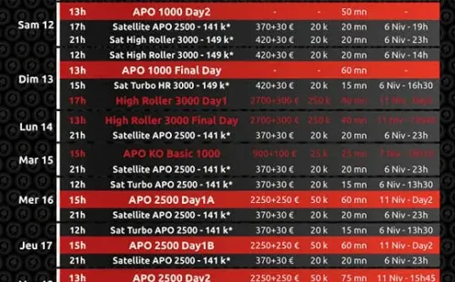 Programação do torneio (Foto: Divulgação)
