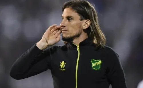 Gustavo Garello/Getty Images/ Sebastián Beccacece no comando do Defensa y Justicia.