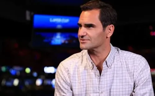 Federer na Laver Cup como espectador, em 2021. Créditos: Getty Images