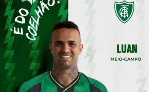 Foto: Reprodução/Internet | Montagem fake de Luan sendo anunciado pelo América-MG