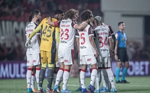 Heber Gomes/AGIF/ Flamengo antes do duelo contra o Atlético-GO.