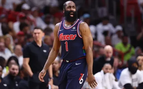 Harden decepcionou no jogo 6 contra o Heat. Créditos: Getty Images
