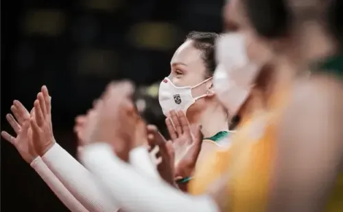 Atletas da seleção brasileira. Foto: FIBV