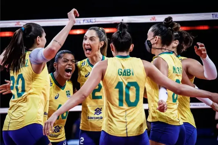 Seleção feminina durante Liga das Nações em 2021 — Foto: Divulgação/FIVB