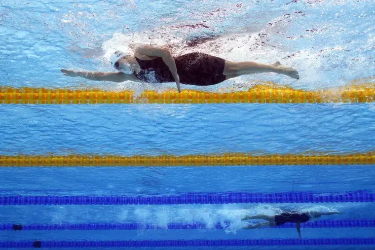 Viviane Junglbut durante o Mundial de Budapeste — Foto: Maddie Meyer /Getty Images