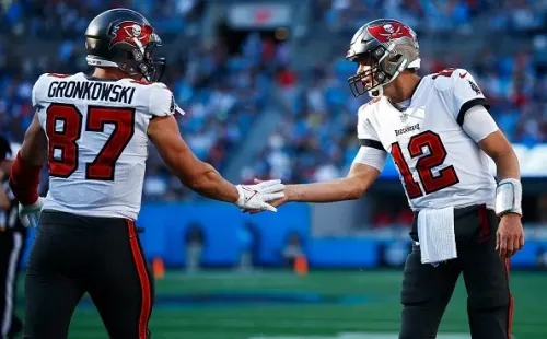 Gronk e Brady em Tampa, no ano passado. Créditos: Getty Images