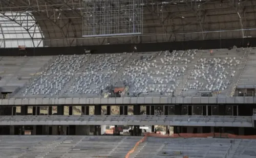 Divulgação/Atlético-MG. O Galo divulgou fotos recentemente da construção da Arena