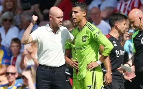 Foto: Getty Images – Eric ten Hag falou sobre titularidade de CR7 na Europa League