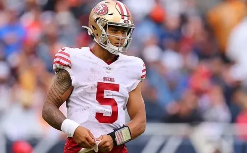 Aos 22 anos, Trey Lance vive grande expectativa nos 49ers. Créditos: Michael Reaves/Getty Images