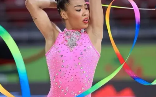 Geovanna Santos durante um treinamento no Mundial. Foto: Ricardo Bufolin/CBG