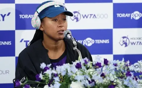 Osaka durante coletiva em Tóquio. Créditos: Kiyoshi Ota/Getty Images
