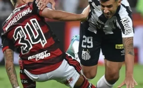 Mauro Cezar saiu em defesa do Flamengo no lance do pênalti de Matheuzinho em Camacho e revoltou os santistas na web. Foto: Ivan Storti/ Santos FC