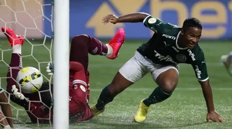 Foto: Cesar Greco/Palmeiras/Divulgação - Endrick: atacante marcou na goleada sobre o Fortaleza