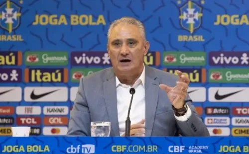 Lucas Figueiredo/CBF/ Tite convocando os 26 jogadores para disputar a Copa do Mundo.