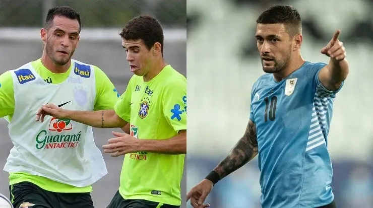 Oscar revelou que gostaria de atuar com Renato Augusto ao invés de Arrascaeta. Foto: Renato Augusto e Oscar: Mauro Horita AGIF/ Foto Arrascaeta: Jorge Rodrigues AGIF