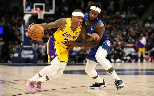 Isaiah teve um período de “experiência” no Lakers, mas não permaneceu. Créditos: David Berding/Getty Images