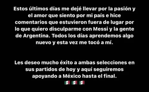 Foto: Reprodução/Instagram. Canelo Alvarez pede desculpas a Messi
