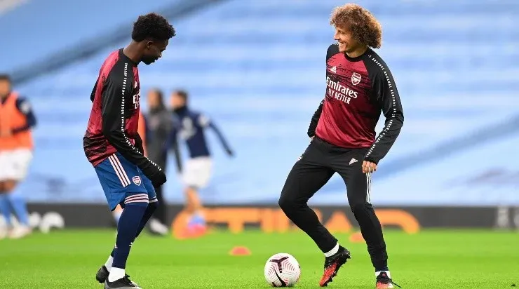 (Photo by Michael Regan/Getty Images) - David Luiz jogou com Saka no Arsenal.