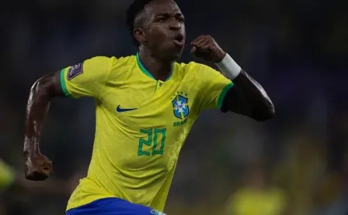 Foto: Pedro Martins/AGIF – Vinícius Jr fez comemoração “à la” Pelé após gol contra a Coreia do Sul