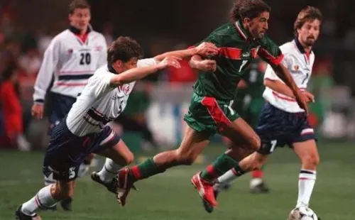 Mark Sandten/Bongarts/Getty Images – Marrocos enfrentando a Noruega na Copa do Mundo em 1998