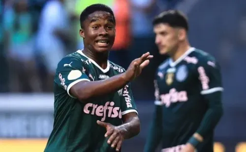 SP - Sao Paulo - 16/10/2022 - BRASILEIRO A 2022, PALMEIRAS X SAO PAULO - Endrick jogador do Palmeiras durante partida contra o Sao Paulo no estadio Arena Allianz Parque pelo campeonato Brasileiro A 2022. Foto: Ettore Chiereguini/AGIF