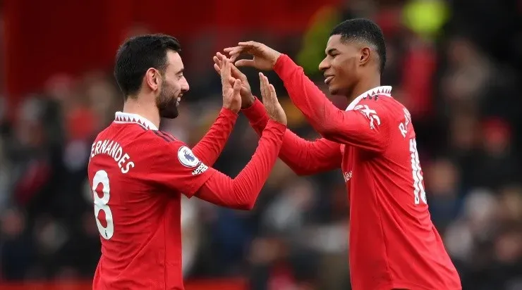 Foto: Shaun Botterill/Getty Images - Rashford e Bruno Fernandes foram os protagonistas da virada.