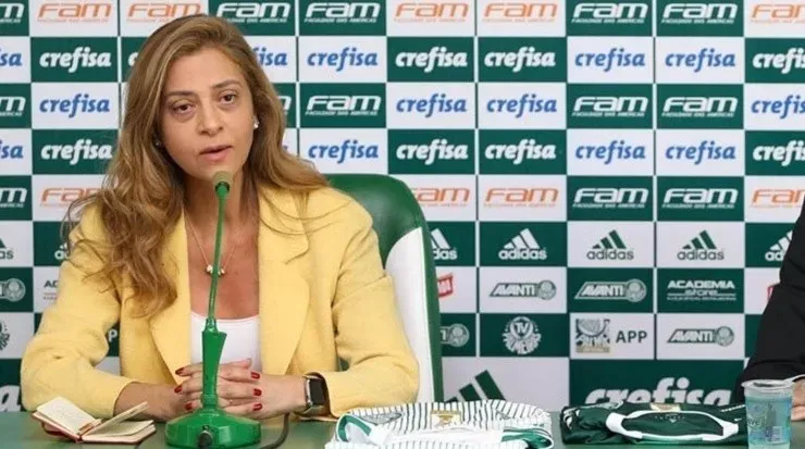 Leila voltou a pregar cautela no mercado da bola. Foto: César Greco. Palmeiras