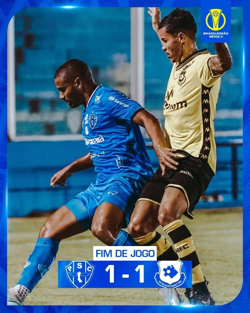 Foto: Reprodução das Redes Sociais do Paysandu – Jogadores do Paysandu e do São Bernardo