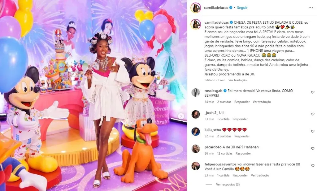 Camilla de Lucas: fãs comentam festa da influencer - Foto: Instagram @camilladelucas