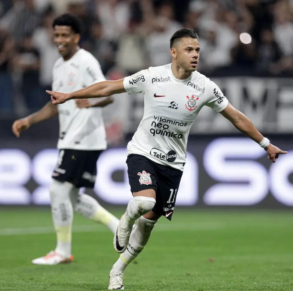 Romero comemora gol com a camisa do Corinthians – Foto: Rodrigo Coca/Ag. Corinthians