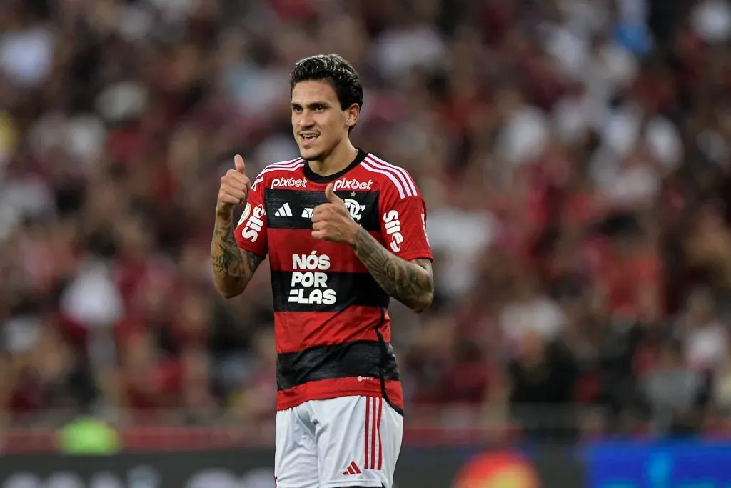Pedro jogador do Flamengo durante partida pelo campeonato Brasileiro A 2023. Foto: Thiago Ribeiro/AGIF