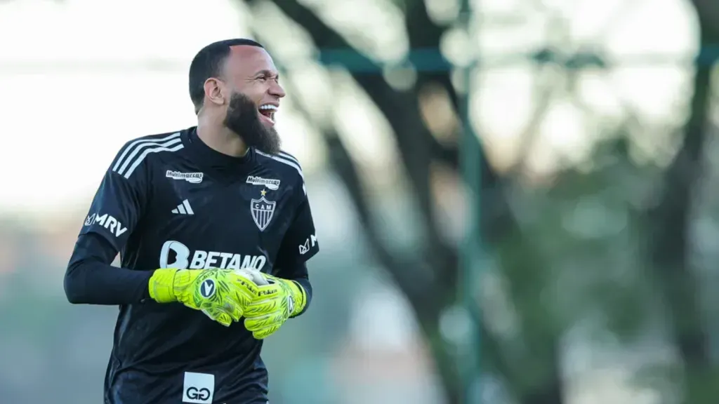 Foto: Pedro Souza/Atlético-MG – Everson em treino do Atlético-MG