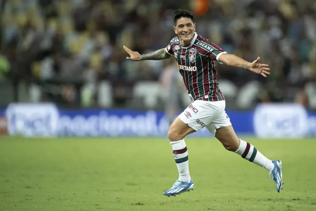 RJ – RIO DE JANEIRO – 25/11/2023 – BRASILEIRO A 2023, FLUMINENSE X CORITIBA – Cano jogador do Fluminense comemora seu gol durante partida contra o Coritiba no estadio Maracana pelo campeonato Brasileiro A 2023. Foto: Jorge Rodrigues/AGIF