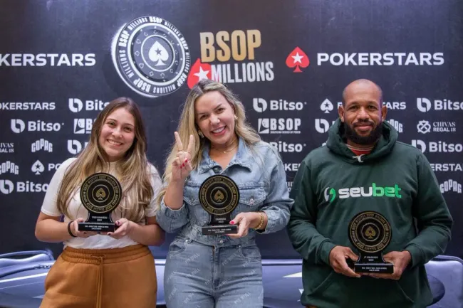 Pódio do “Meio a meio” (Foto: Divulgação/BSOP)